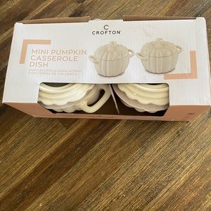 Crofton set of two mini pumpkin casserole dish